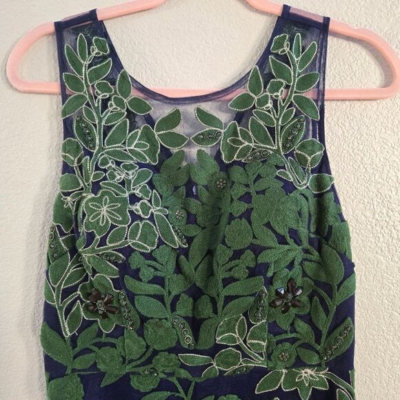 Anthropologie Pankaj & Nidhi Embroidered Fern Dress Size 6 New - Picture 4 of 15